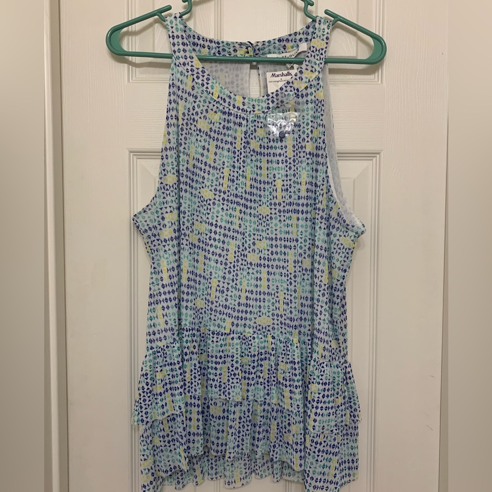 NWT, Rose+Olive Ruffled Tank Dress Shirt